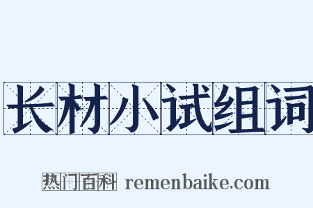长材小试组词是什么意思的图片